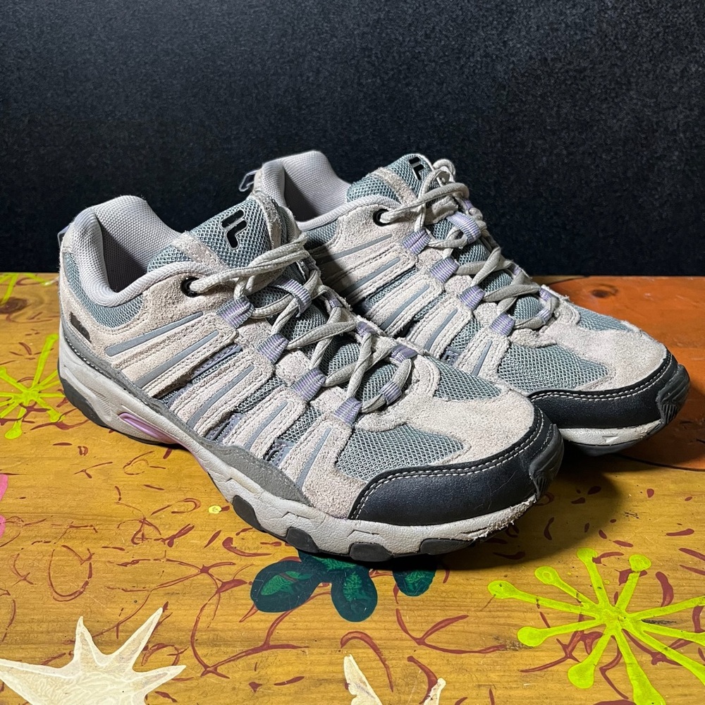 Fila Sneaker Womens Day Hiker Gray Purple 9 Athletic Shoe 5SH40283-258 Low Top